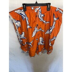 Abercrombie Men’s Swimming Trunks Size XL (42) Orange Fish Motif Outdoors Hiking